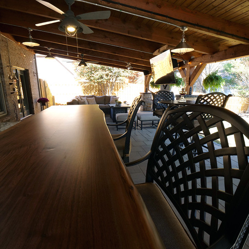 Backyard outdoor kitchen built for entertaining in East Tennessee