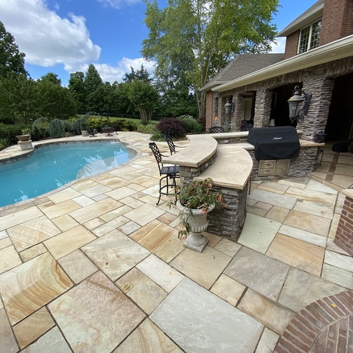 Knoxville Paver Patio Kitchen By The Pool