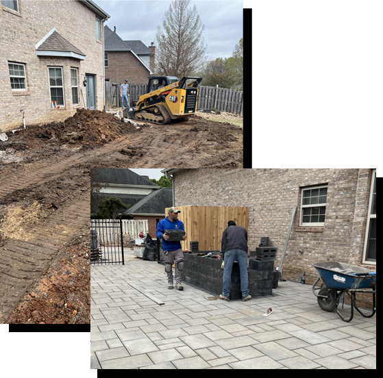 Custom paver patio installation in Knoxville Tennessee backyard